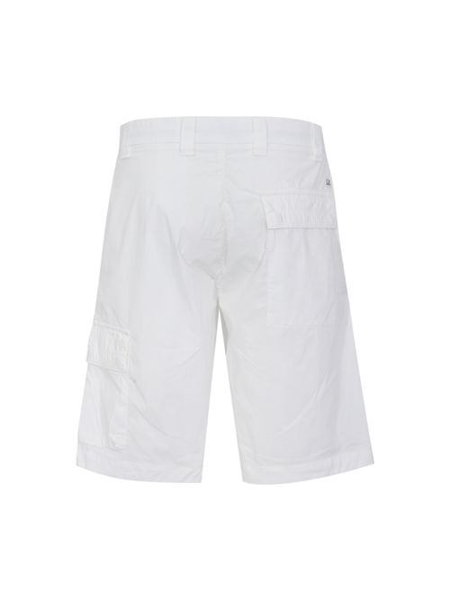 Bermuda in gabardina di cotone loose fit con pinces Gauze White C.P. COMPANY | 20CMBE256A 006439G103